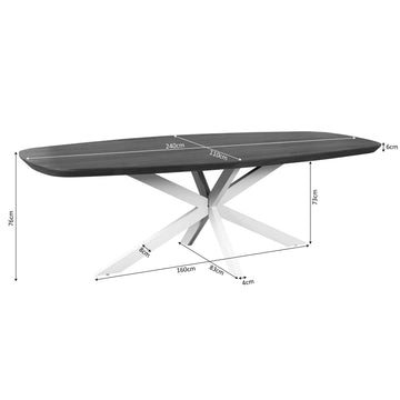 Dining Table – Mango Wood, Brown Finish, Sand Frame – Madison | Starfurn