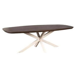 Dining Table – Mango Wood Material, Brown Surface, Danish Oval Design – Madison | Starfurn