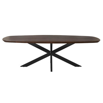 Dining Table – Mango Wood, Black Metal, Brown Look – Madison | Starfurn