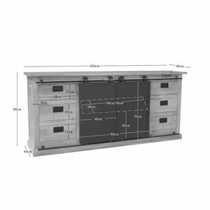 Sideboard – Mango Wood Material, Black Metal Details, Natural Finish – Fresno | Starfurn