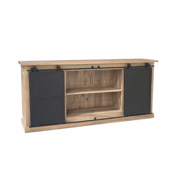 Sideboard – Mango Wood Material, Black Metal Details, Natural Finish – Fresno | Starfurn