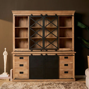 Display Cabinet – Modern Design, Natural Color, Mango Wood – Fresno | Starfurn