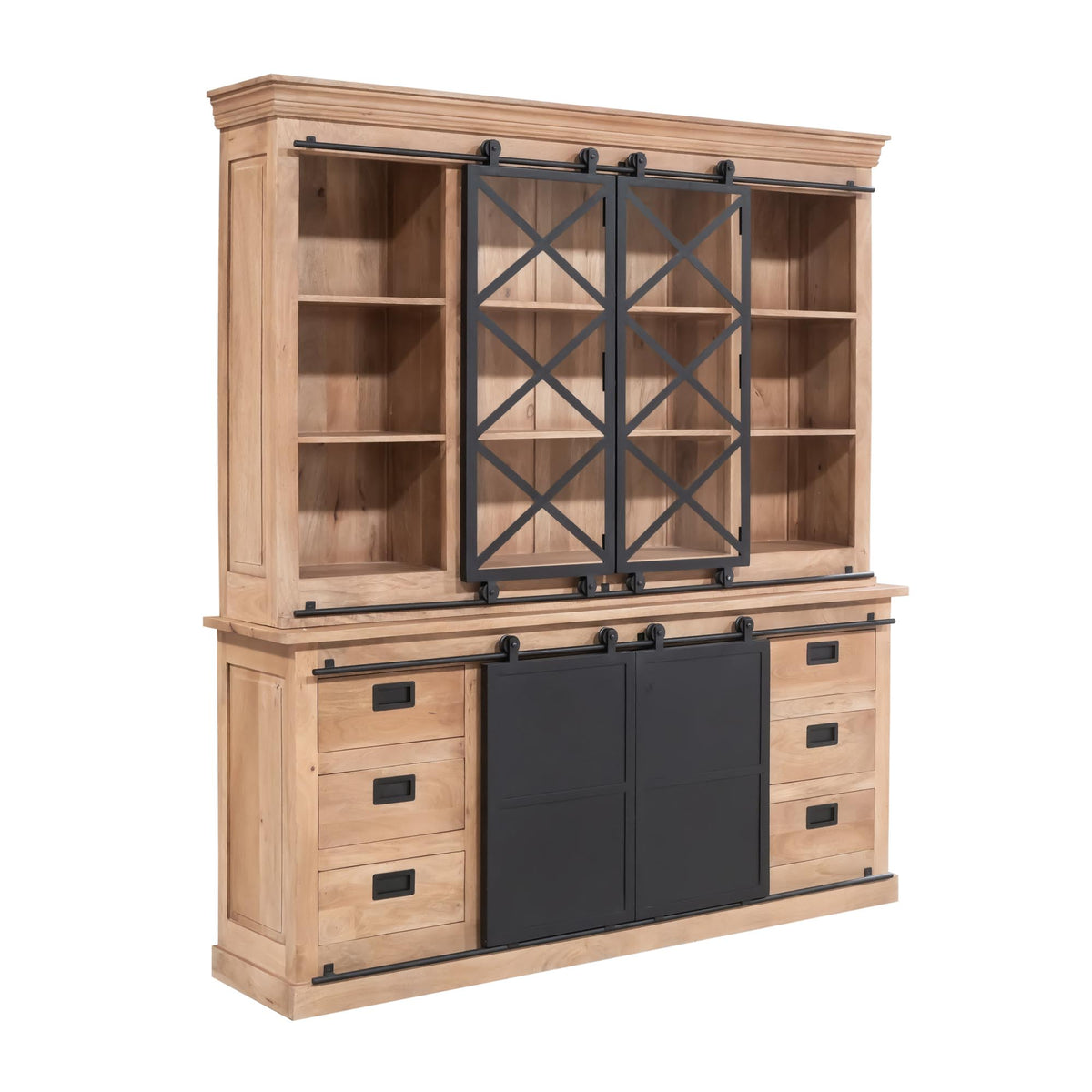 Display Cabinet – Modern Design, Natural Color, Mango Wood – Fresno | Starfurn