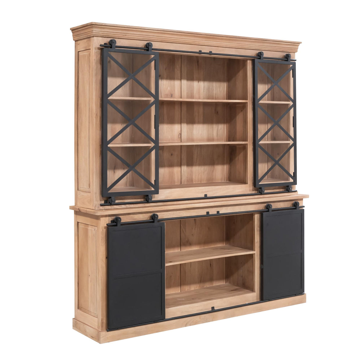 Display Cabinet – Modern Design, Natural Color, Mango Wood – Fresno | Starfurn