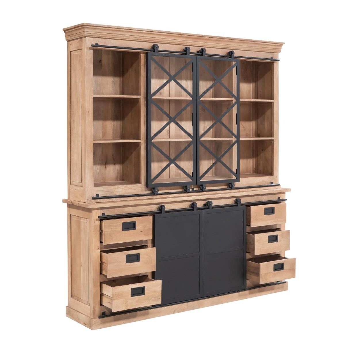 Display Cabinet – Modern Design, Natural Color, Mango Wood – Fresno | Starfurn