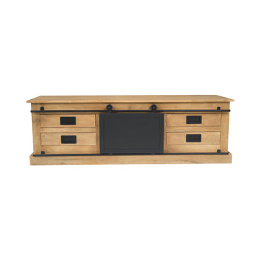 TV Unit - Mango Wood Construction, Metal Frame, Modern Design - Fresno | Starfurn