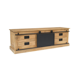 TV Unit - Mango Wood Construction, Metal Frame, Modern Design - Fresno | Starfurn