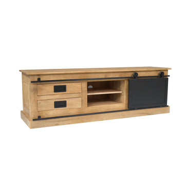 TV Unit - Mango Wood Construction, Metal Frame, Modern Design - Fresno | Starfurn