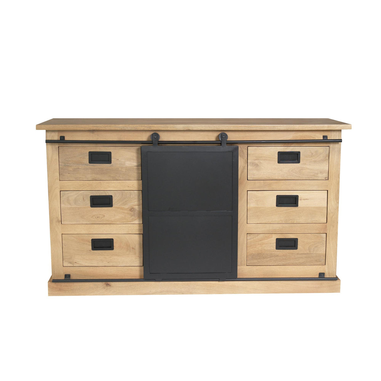 Sideboard – Mango Wood, Black Metal, Natural Finish – Fresno | Starfurn