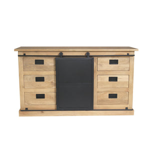 Sideboard – Mango Wood, Black Metal, Natural Finish – Fresno | Starfurn