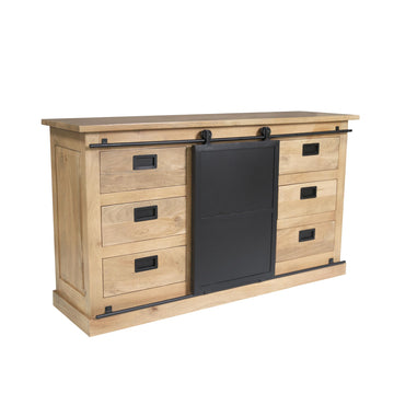 Sideboard – Mango Wood, Black Metal, Natural Finish – Fresno | Starfurn
