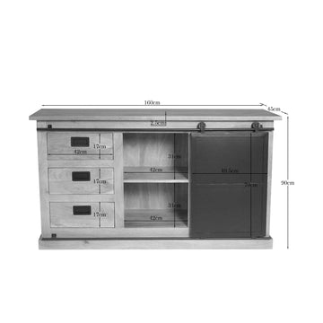 Sideboard – Mango Wood, Black Metal, Natural Finish – Fresno | Starfurn