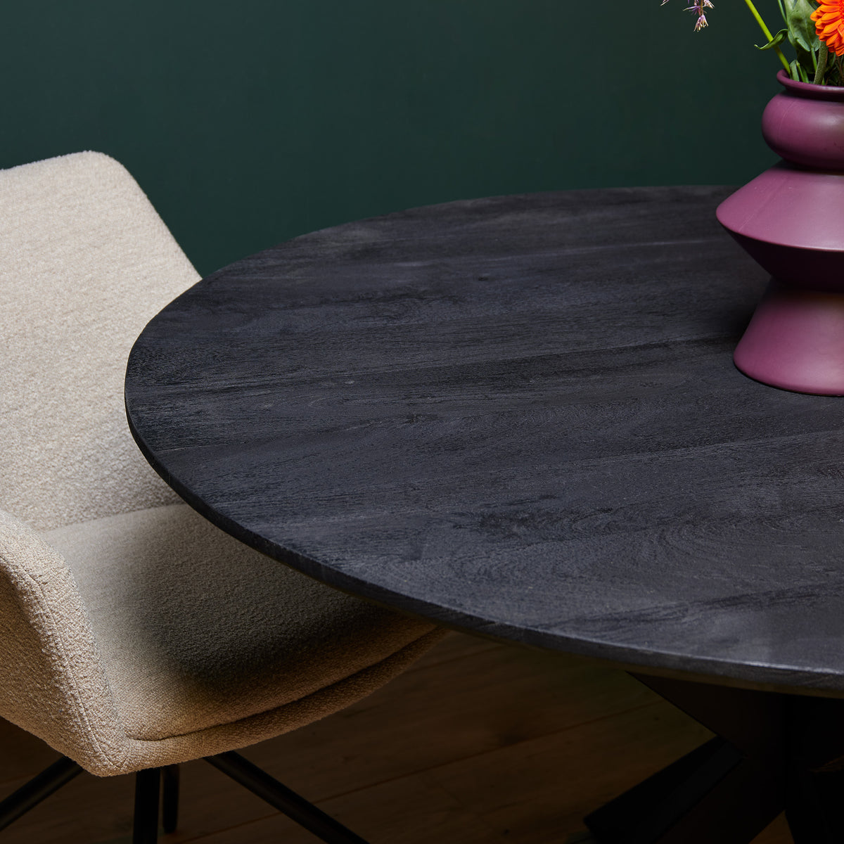 Dining table – mango wood, sandblasted look, spider leg frame – New York | Starfurn