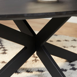 Couchtisch - Mangoholz Schwarz, Tropfenform, Metallbeine, 130 cm – New York | Starfurn