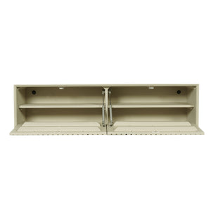 TV Cabinet – Sand-colored Surface, Mango Wood Material, Floating Design – Madison | Starfurn