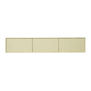 Floating TV Unit - Mango Wood, Slatted Pattern, Sand Color - Madison | Starfurn
