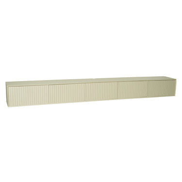 Floating TV Stand – Mango Wood, Sand Color, Slatted Front – Madison | Starfurn