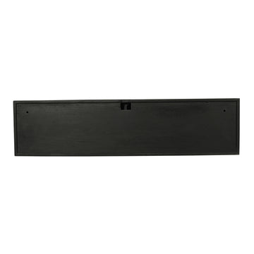 Schwebendes TV-Möbel - Schwarzes Mangoholz, Vertikale Lamellenfront, Grifflose Türen, 120 cm – Madison | Starfurn