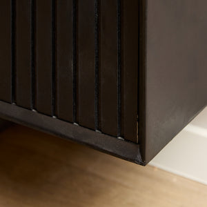 TV Unit – Black Finish, Mango Wood Material, Floating Design – Madison | Starfurn