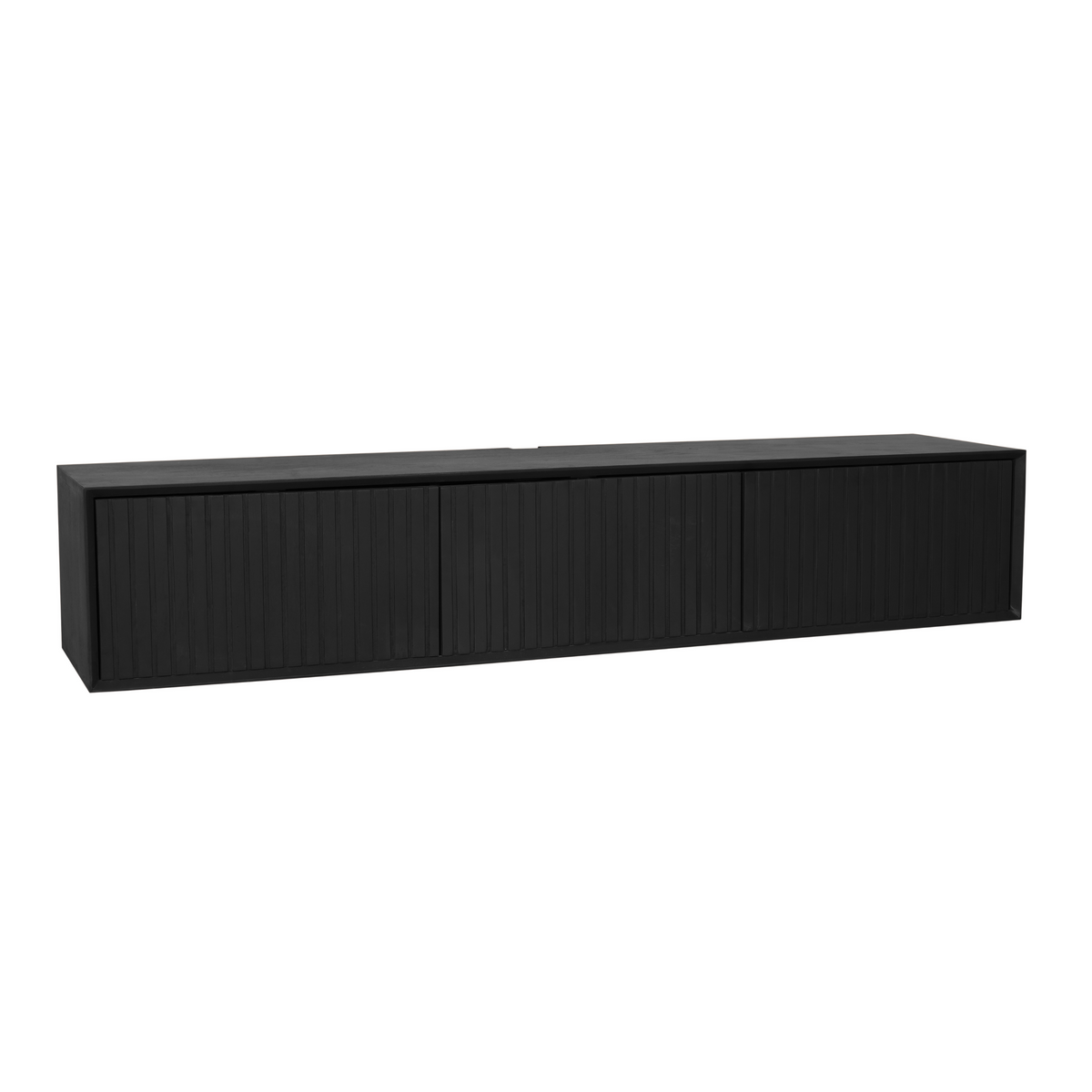 TV Unit – Black Finish, Mango Wood Material, Floating Design – Madison | Starfurn