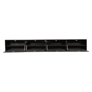 TV Unit – Mango Wood, Black Finish, Vertical Slat Door Design – Madison | Starfurn