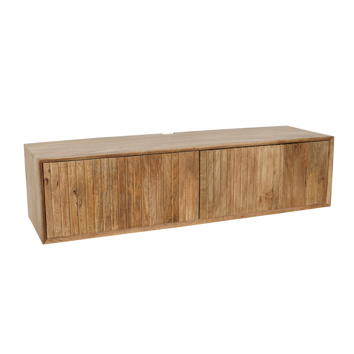TV Möbel – Mangoholz, Wandmontage, Lattenstruktur – Madison | Starfurn