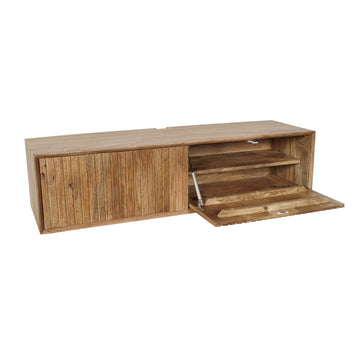 TV Möbel – Mangoholz, Wandmontage, Lattenstruktur – Madison | Starfurn