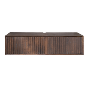 Floating TV Unit – Mango Wood, Louvered Doors, Push-to-Open Mechanism – Madison | Starfurn