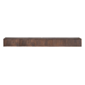 Floating TV Unit – Mango Wood, Slatted Front, Brown Finish – Madison | Starfurn