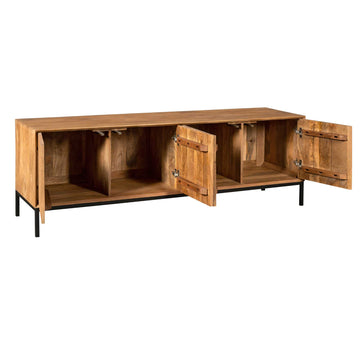 TV-Möbel – Mangoholz, Lattenfront, Naturfarbe – Madison | Starfurn