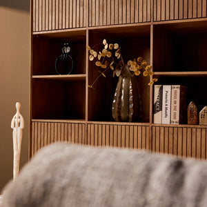 Shelf – Mango Wood, Slat Pattern, Metal Frame XL – Madison | Starfurn