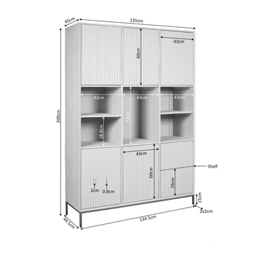 schrank – Mangoholz, Lattenmuster, Metallgestell XL – Madison | Starfurn