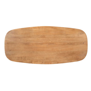 Esszimmertisch  - Ovale Form, Naturfarbenes Mangoholz, Schwarzes Metallgestell, 240 cm – Madison | Starfurn
