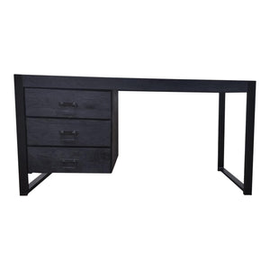 Desk – Mango Wood, Three Drawers, Metal Frame – Boaz | Starfurn