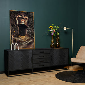 Sideboard – Mango Wood Construction, Metal Frame, Modern Design – New York | Starfurn
