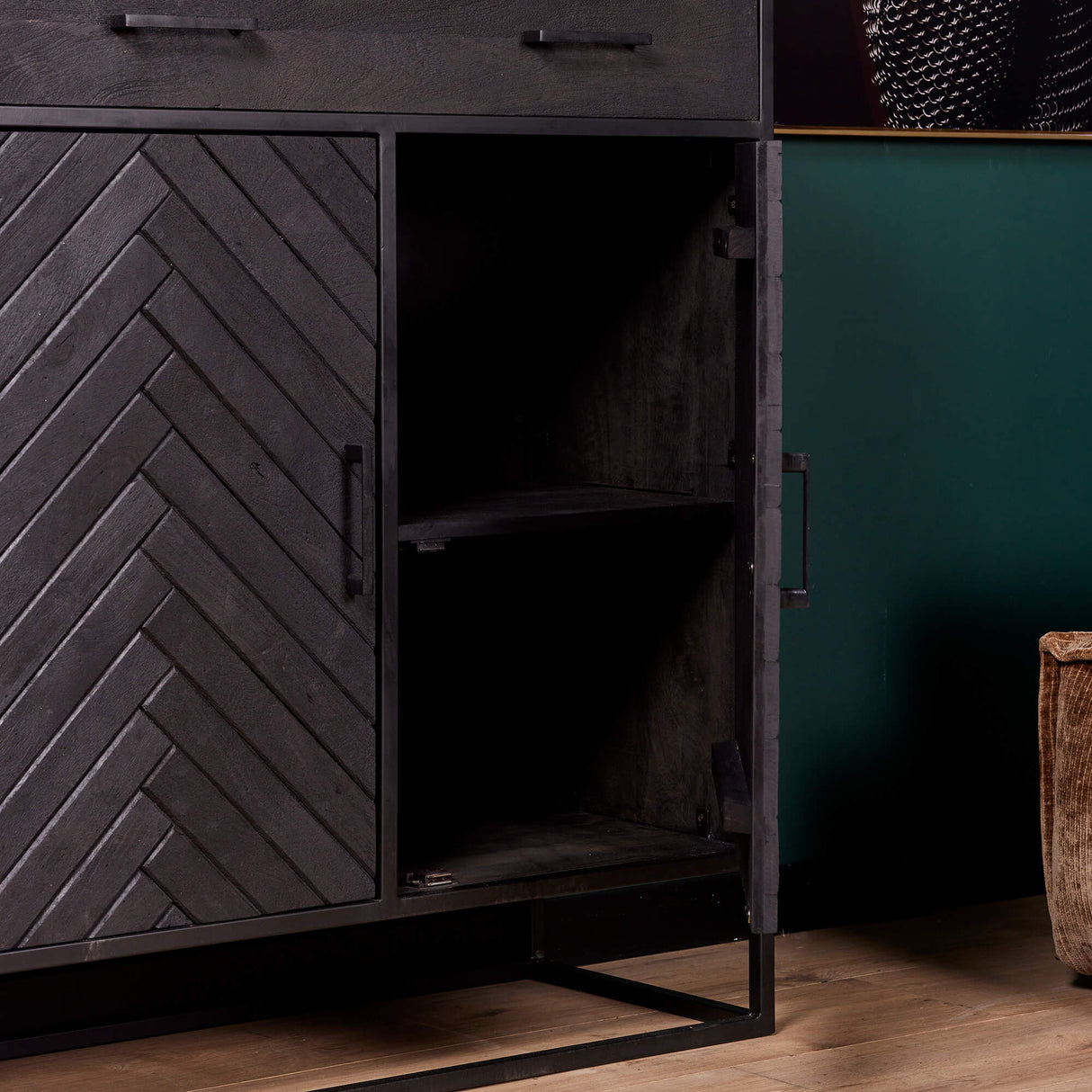 Cabinet New York | Mango wood and steel | 100 cm