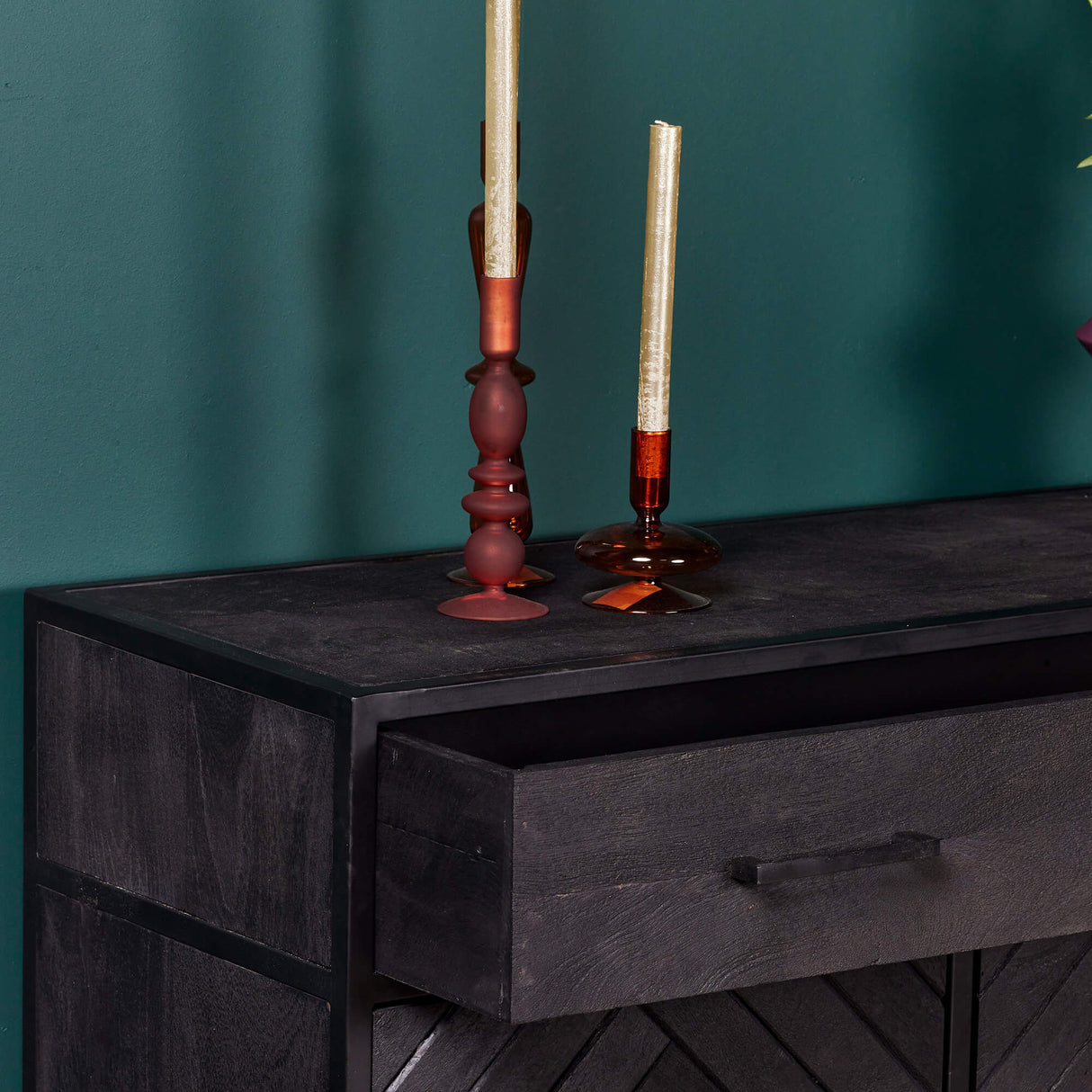 Cabinet New York | Mango wood and steel | 100 cm