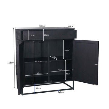Cabinet New York | Mango wood and steel | 100 cm