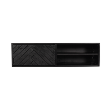 TV-Möbel - Mangoholz Schwarz, Fischgrätmuster, Zwei Fächer, 120 cm – New York | Starfurn