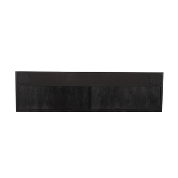 Mango Wood TV Lowboard with Black Finish, Herringbone Front and Wall Mount – New York | Starfurn