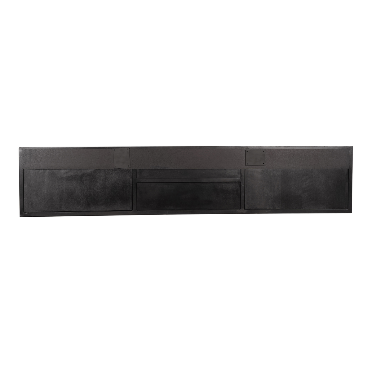 TV-Möbel - Mangoholz Schwarz, Fischgrätmuster, Offenes Fach, 160 cm – New York | Starfurn