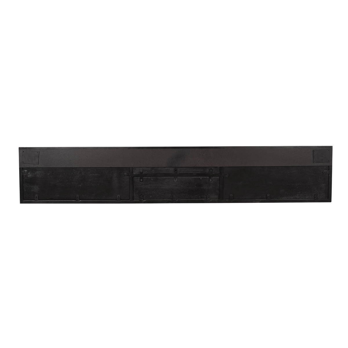 TV-Möbel - Mangoholz Schwarz, Fischgrätmuster, Offenes Fach, 180 cm – New York | Starfurn