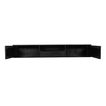 Floating TV Unit - Mango Wood, Sandblasted Look, Herringbone Pattern - New York | Starfurn