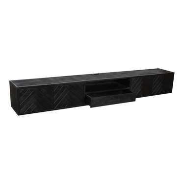 TV Unit – Mango Wood Construction, Metal Accents, Wall-Mounted Design – New York | Starfurn