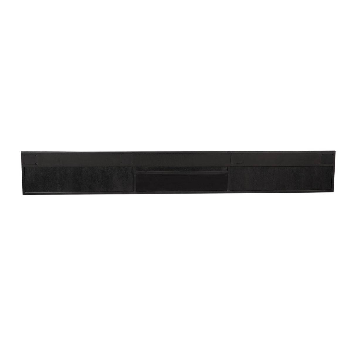 TV-Möbel - Mangoholz Schwarz, Fischgrätmuster, Offenes Fach, 280 cm – New York | Starfurn