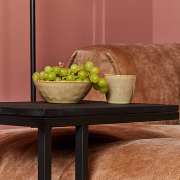 Beistelltisch - Schwarzes Mangoholz, Sandgestrahlt, Metallrahmen, 53 cm | Starfurn