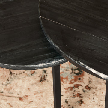 Coffee Table – Round Shape, Black Marble Top, Metal Frame – Nova | Starfurn
