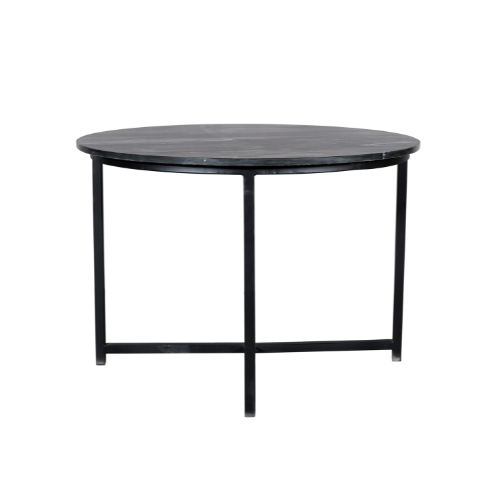 Coffee Table – Black Marble Top, Square Metal Frame, Modern Design – Collin | Starfurn