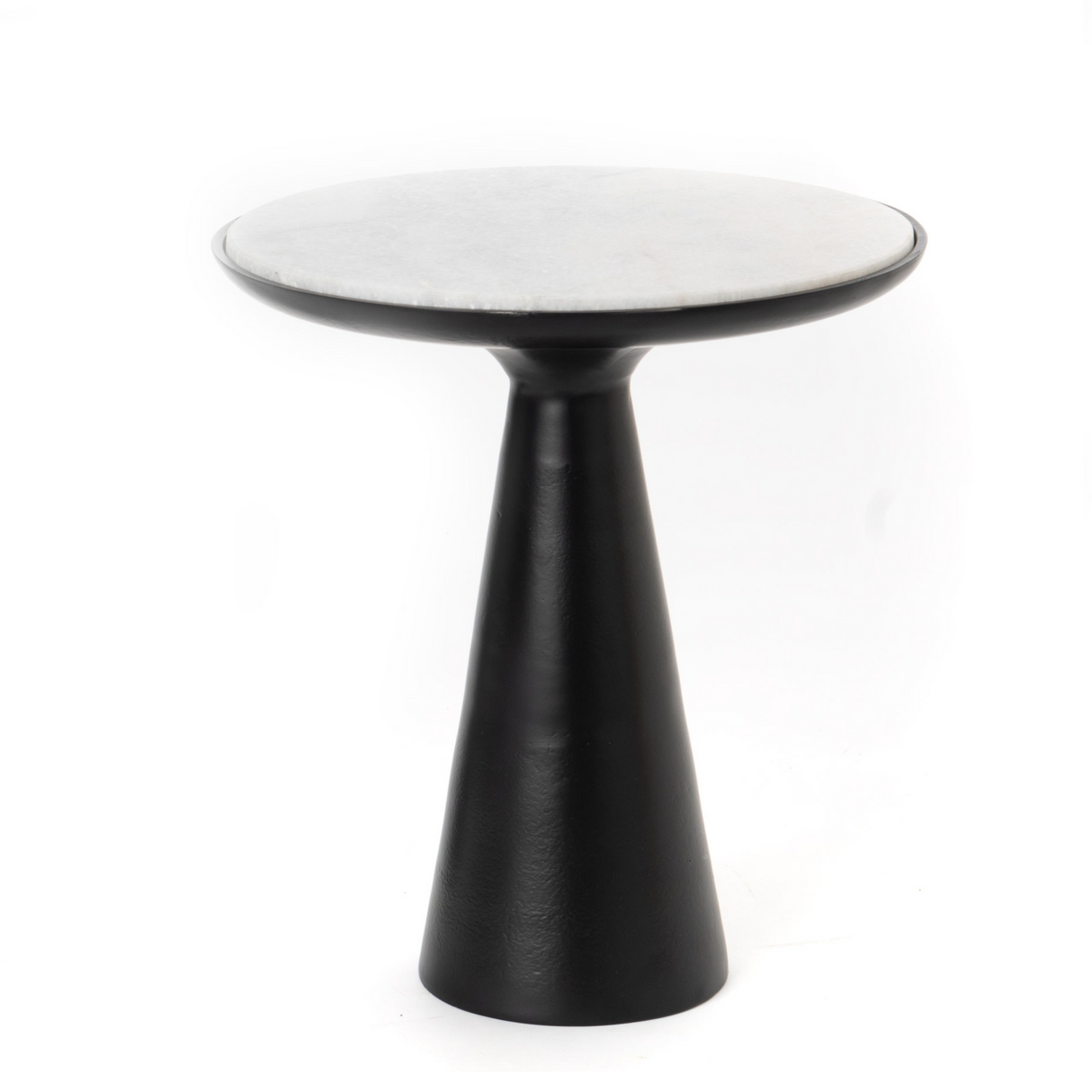 Side Table – Black Top, Metal Frame, Marble Plate – Essy | Starfurn