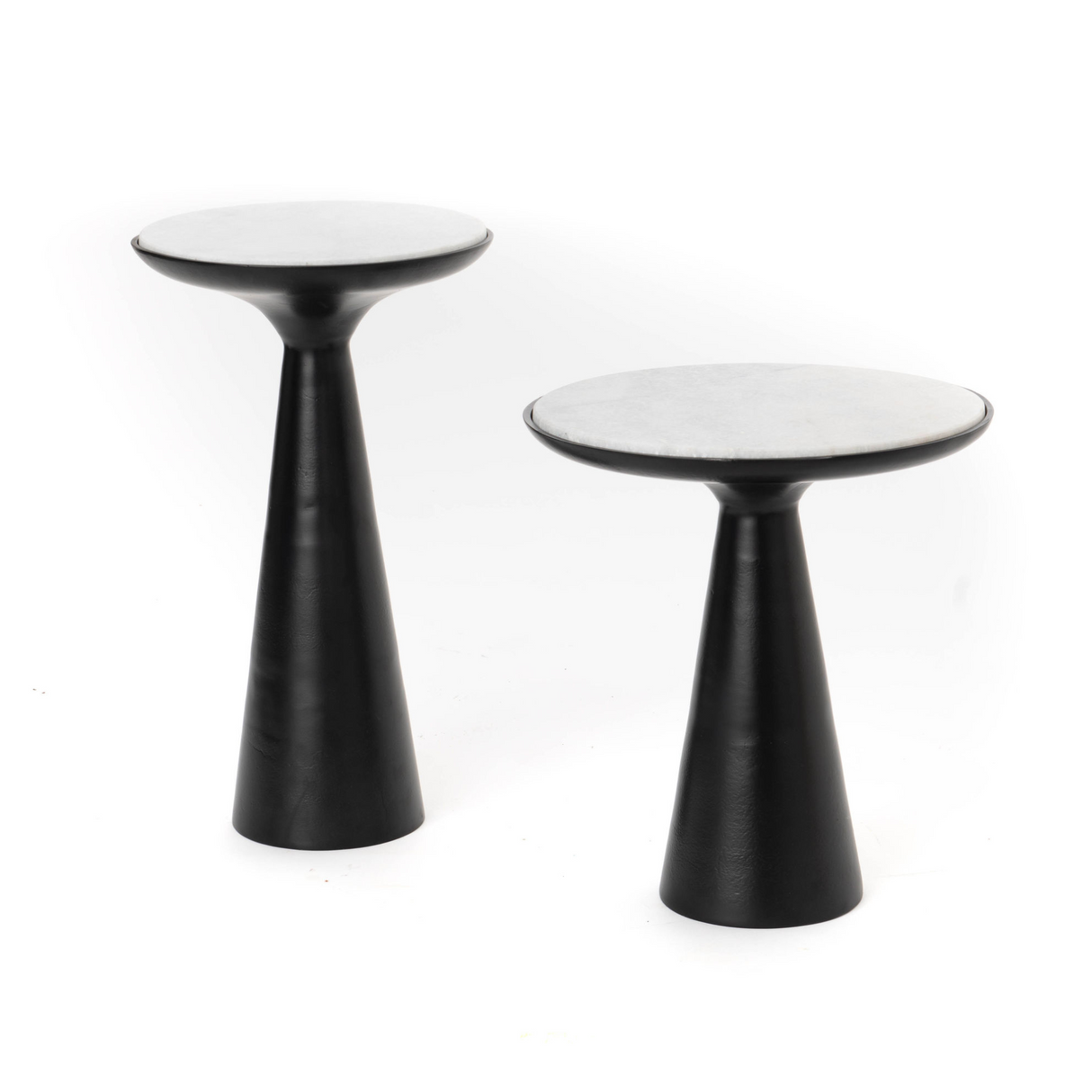 Side Table – Black Metal Legs, Marble Top, Modern Minimalist Design – Essy | Starfurn